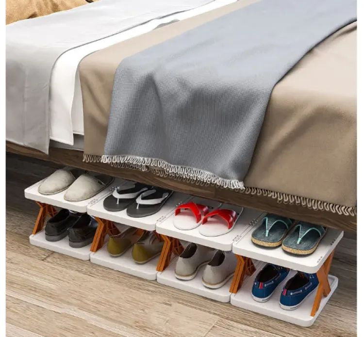 5 Layers Stackable Vertical Space Saving Shoe Rack Bookshelf Organizer