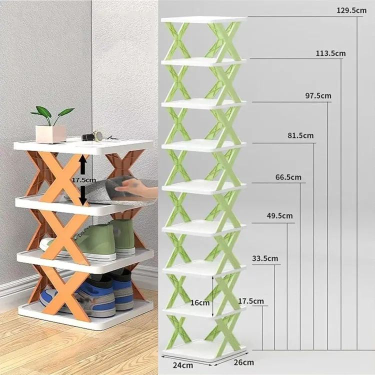 5 Layers Stackable Vertical Space Saving Shoe Rack Bookshelf Organizer