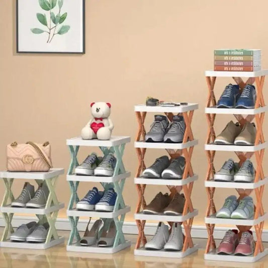 5 Layers Stackable Vertical Space Saving Shoe Rack Bookshelf Organizer
